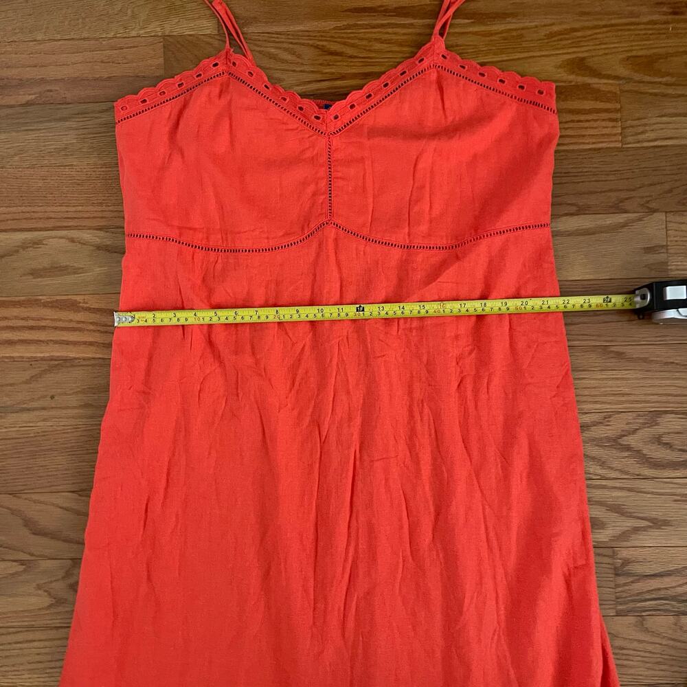 Old Navy Linen Blend Slip Dress Womens XXL Tall Warm Sunset Orange Summer Casual - Picture 9 of 11